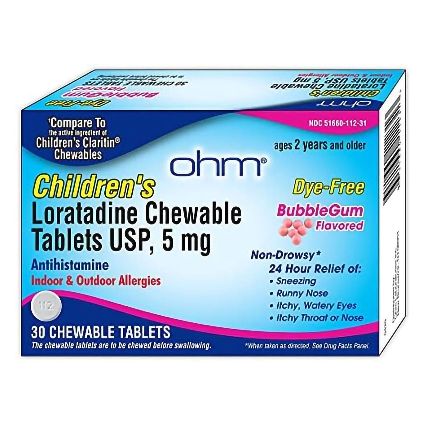 LORATADINE, TAB CHEW CHILD 5MG(30/BT)