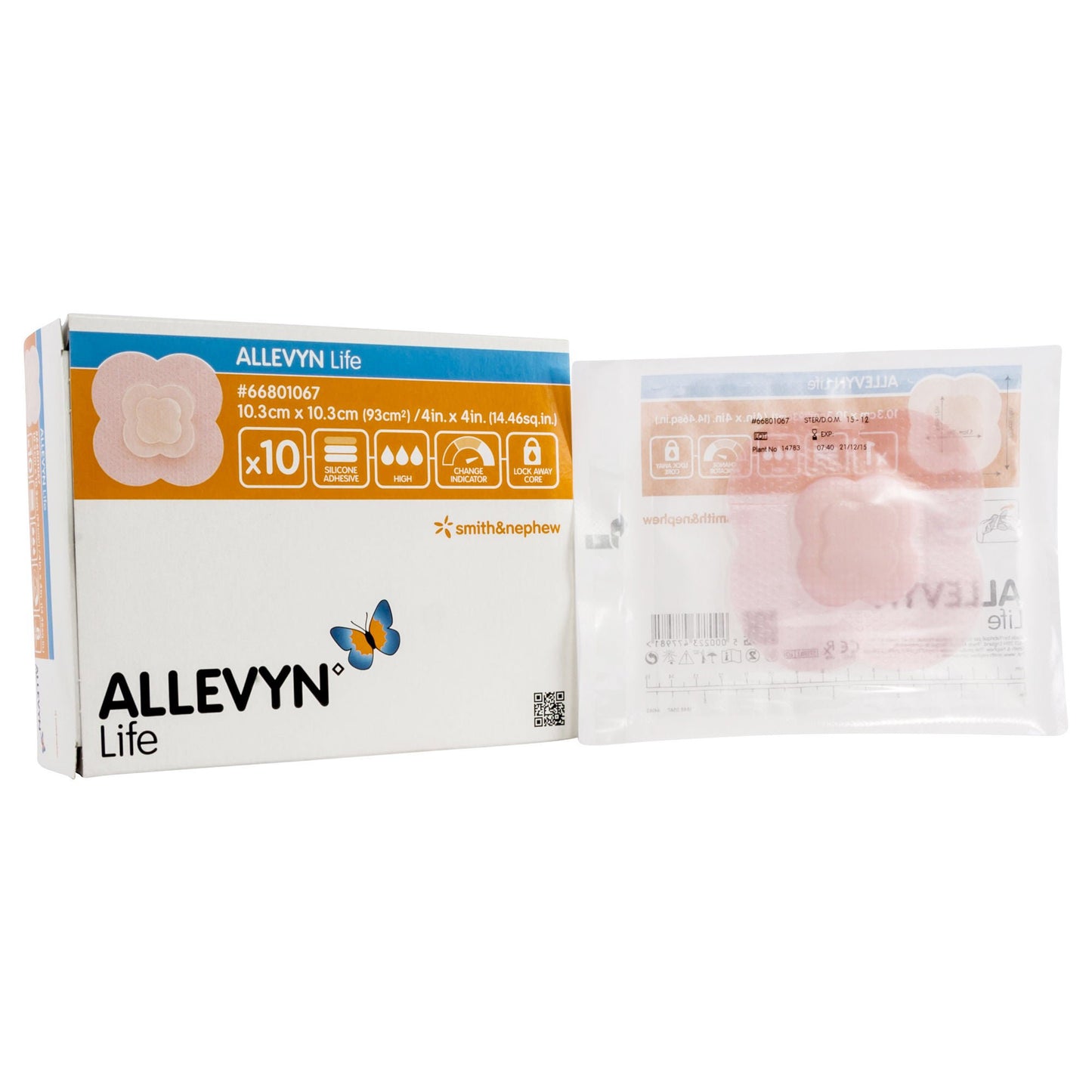 DRESSING, WND ALLEVY LITE LF SIL ADH 4X4 (10/BX