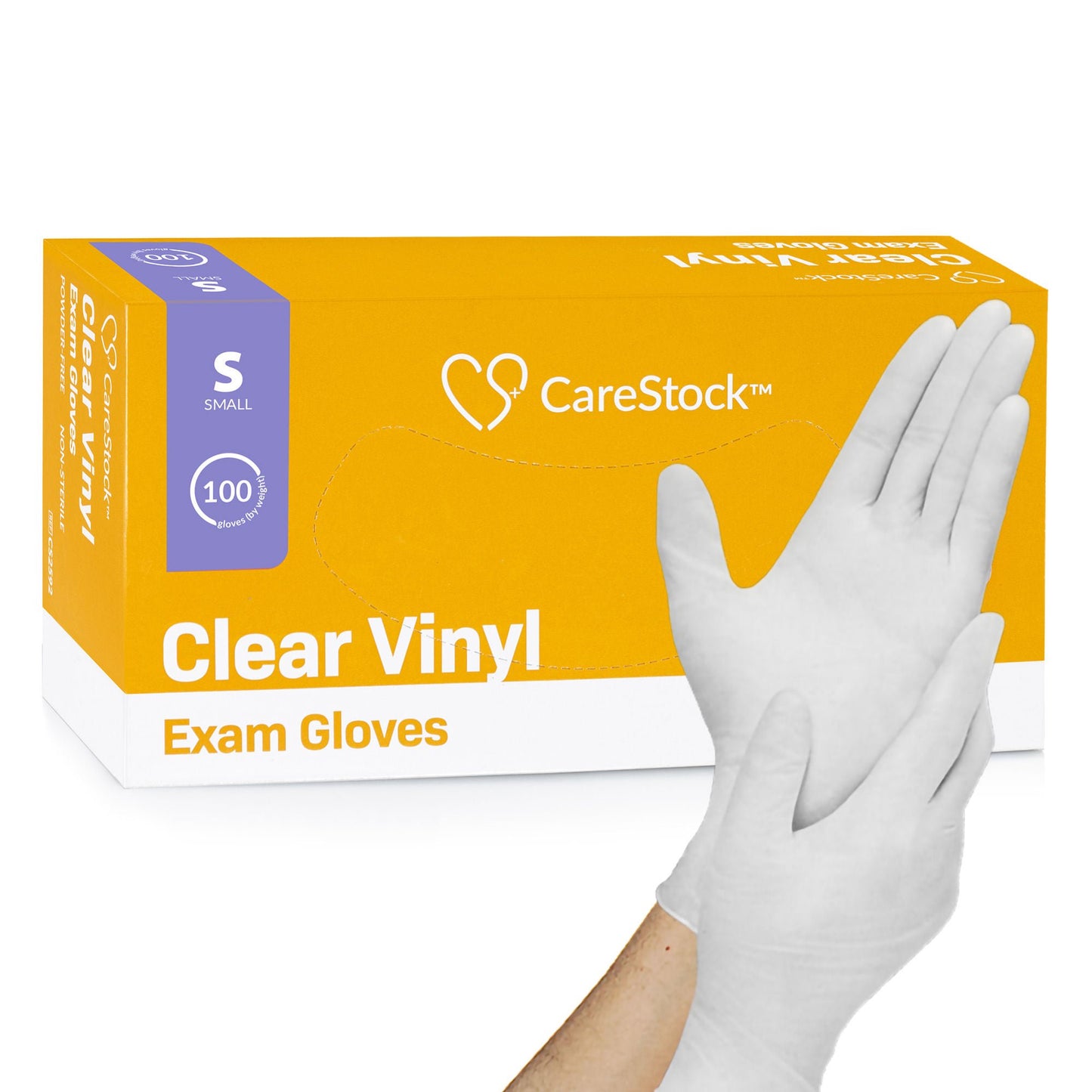 GLOVE, EXAM VNYL SM N/S (100/BX 10BX/CS)