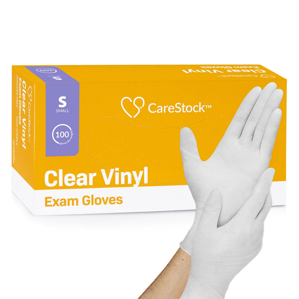 GLOVE, EXAM VNYL SM N/S (100/BX 10BX/CS)