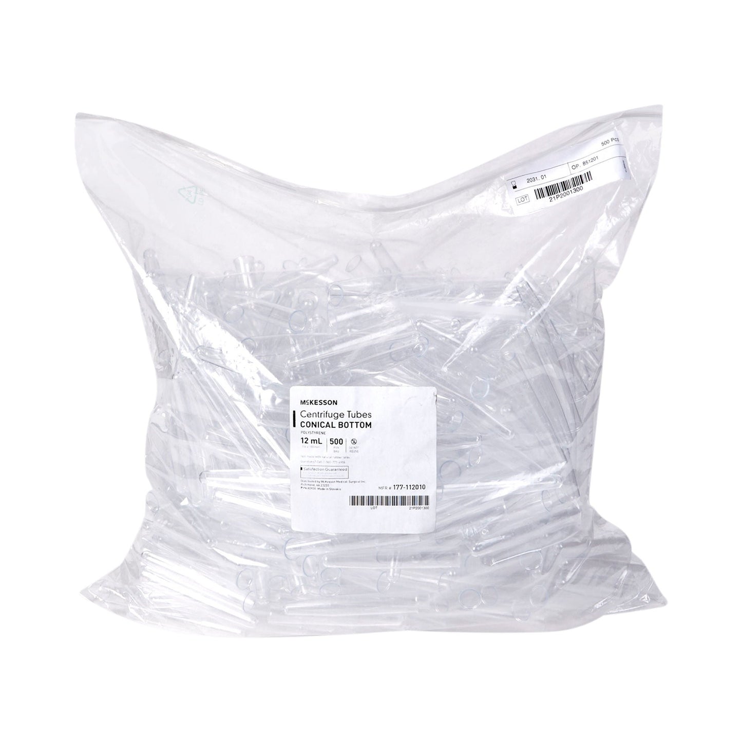 TUBE, CENTRIFUGE STD 12ML (500/BG 4BG/CS)
