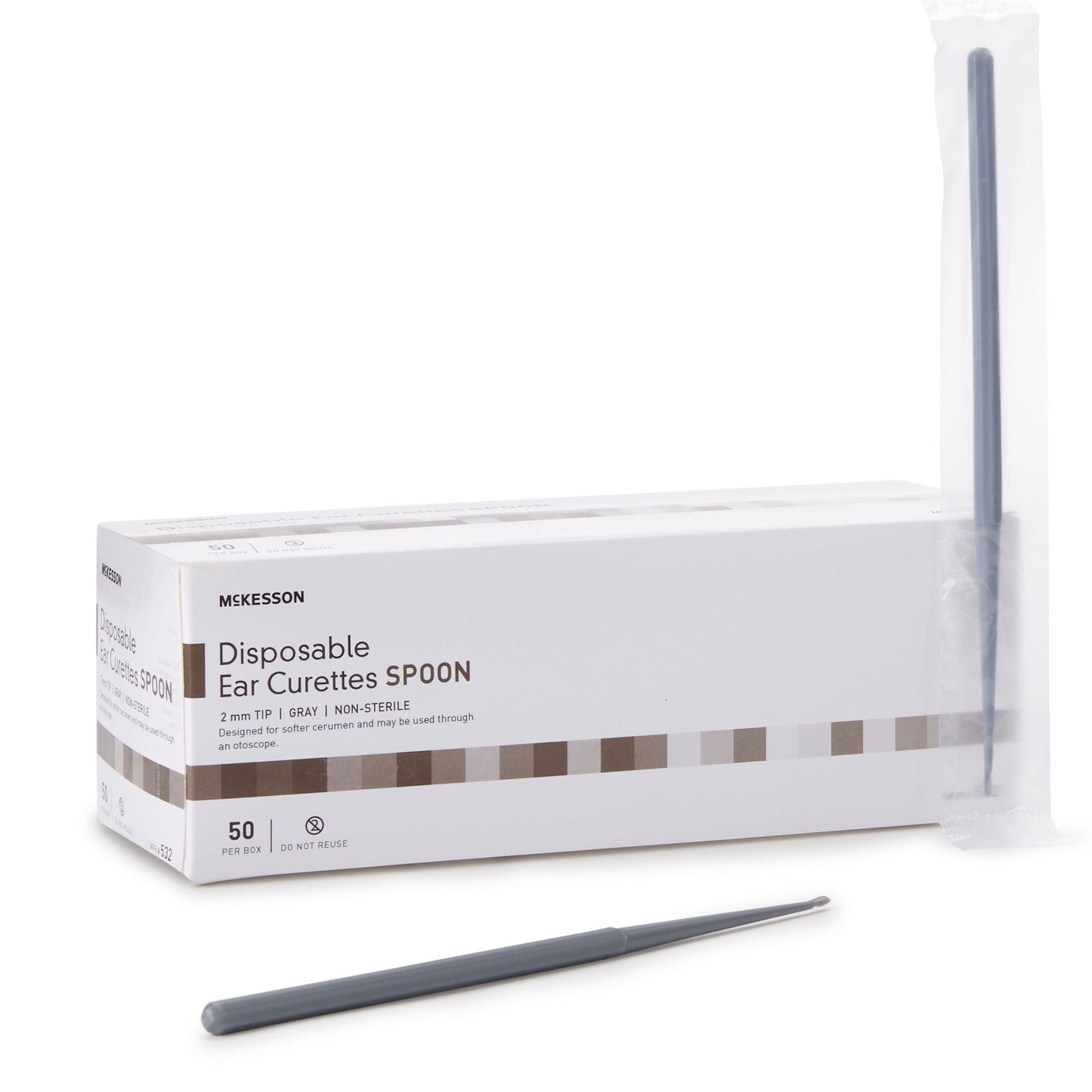 CURETTE, EAR SPOON GRY 2MM (50/BX 10BX/CS)