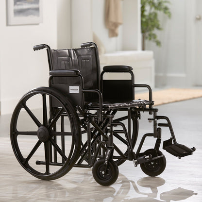 WHEELCHAIR, HD DUAL CROSS BRACE DDA SF 22" 450LBS