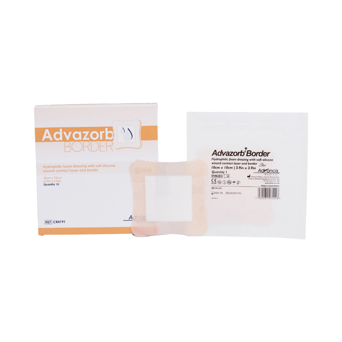 DRESSING, WOUND FM ADVAZORB 3.9X3.9 (10/X)