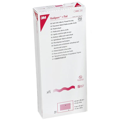 DRESSING, SOFT CLOTH MEDIPORE +PAD 3X1/2X10" (25/BX 4BX/CS)
