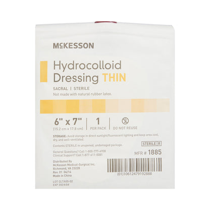 DRESSING, HYDROCOLLOID THIN STR SACRAL 6"X7" (10/BX)
