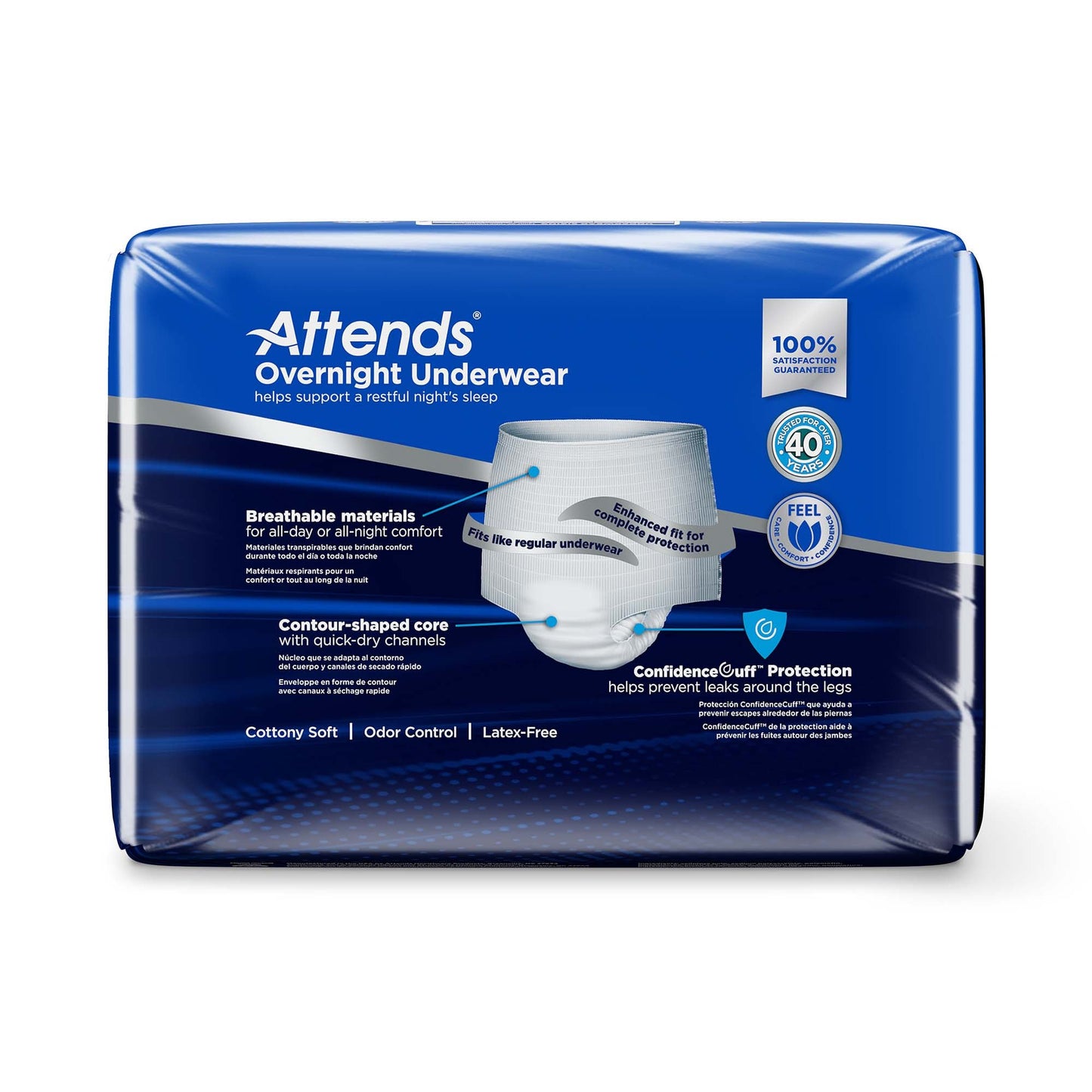 UNDERWEAR, INCONT OVERNIGHT SUPER+ MED (16/BG 4BG/CS)
