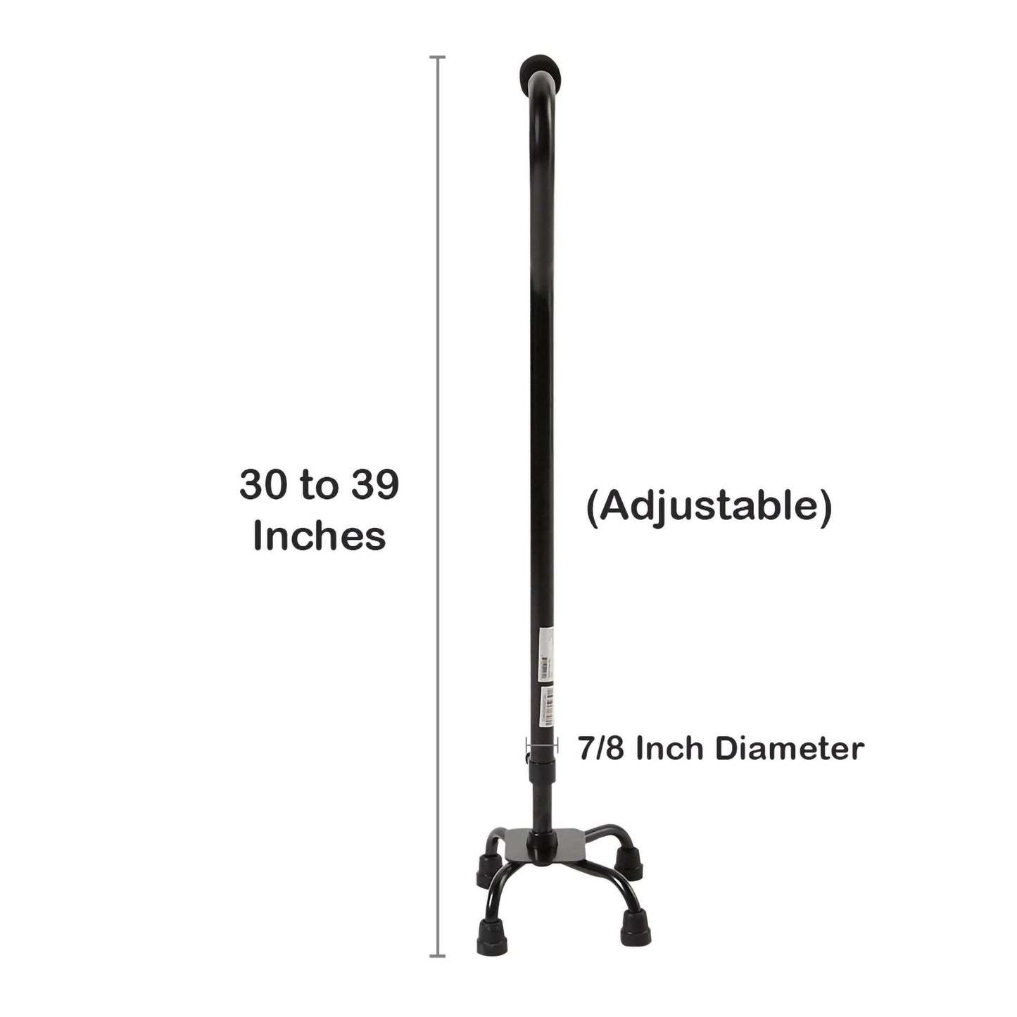 CANE, QUAD/SM BASE STEEL BLK (4/CS)