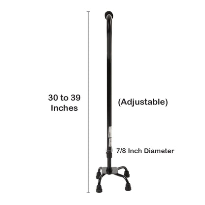 CANE, QUAD/SM BASE STEEL BLK (4/CS)