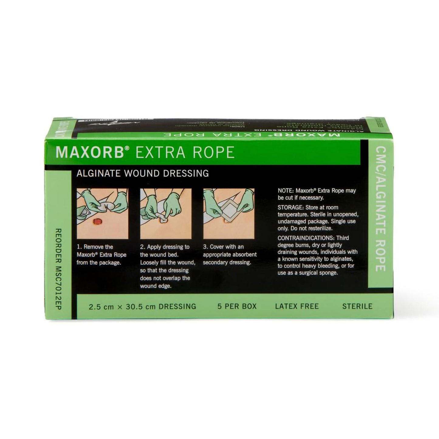 DRESSING, WND MAXORBEX ROPE AGL 12" (5/BX 4BX/CS)