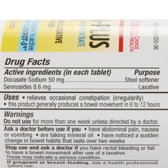 SENNA, TAB 8.6MG PLUS DSS 50MG(60/BT 12BT/CS)