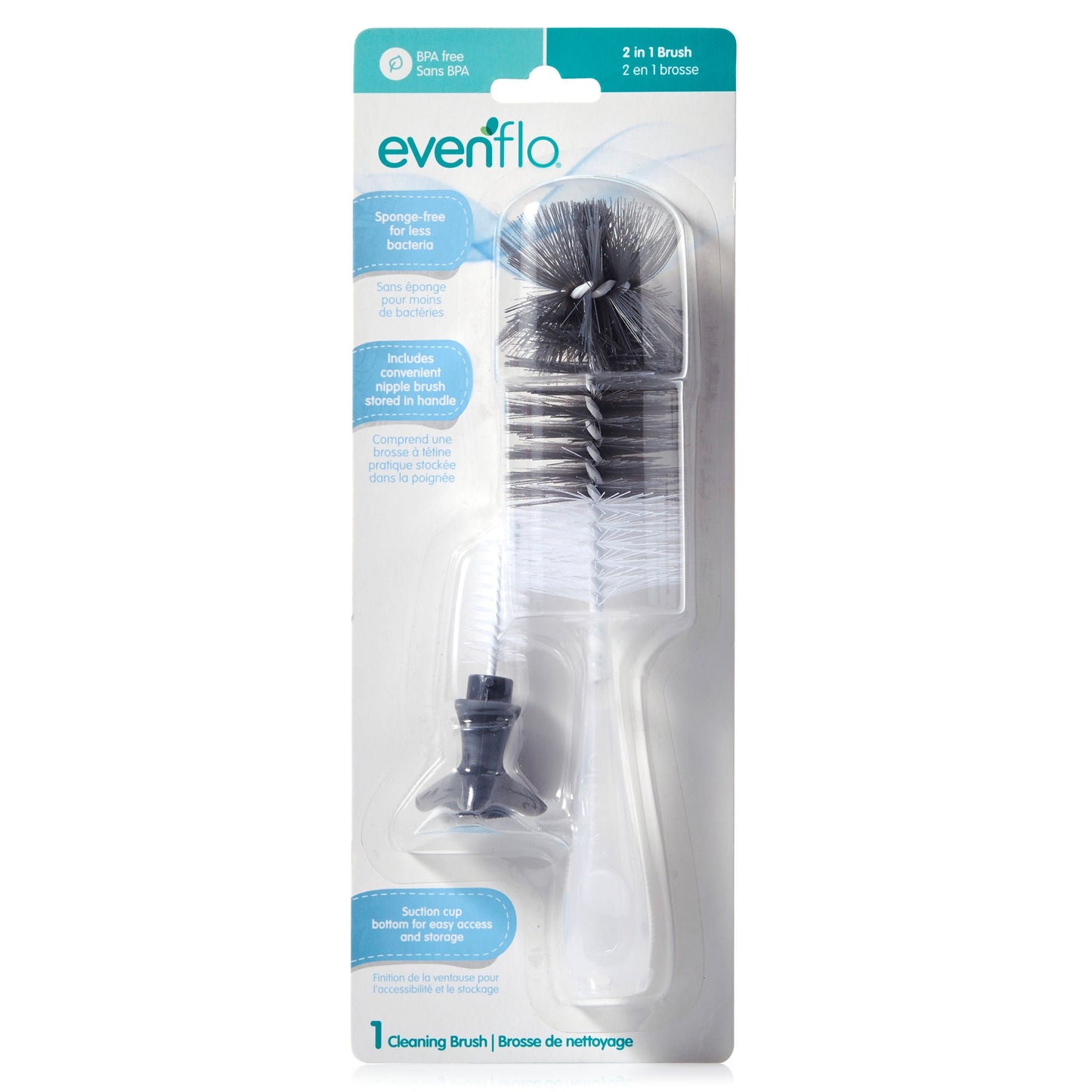 BRUSH SET, COMBO GLASS/BOTTLE CLEANER W/NIPPLE 2PC (12/CS)