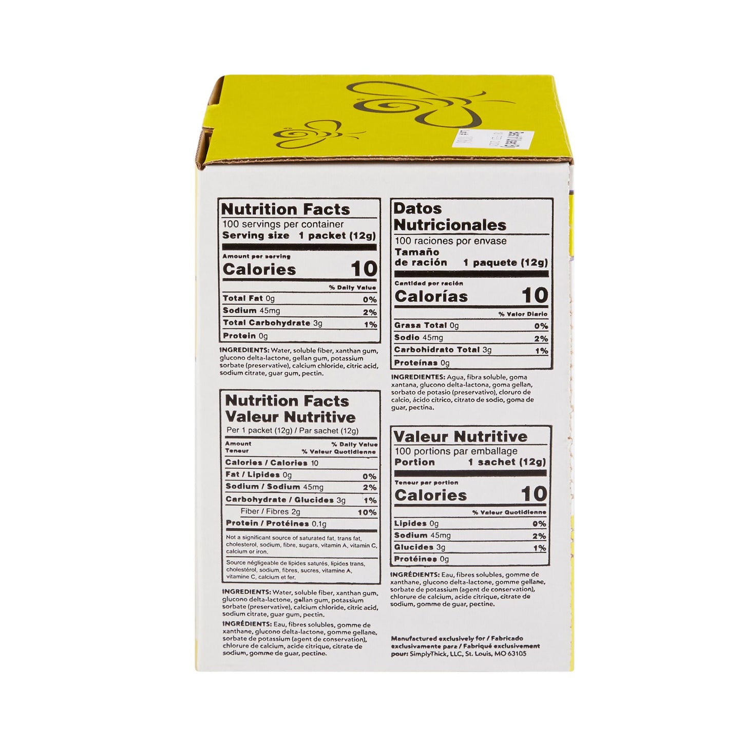 SIMPLY THICK, GEL HONEY 12GM INDIVIDUAL PACKETS (100/BX)
