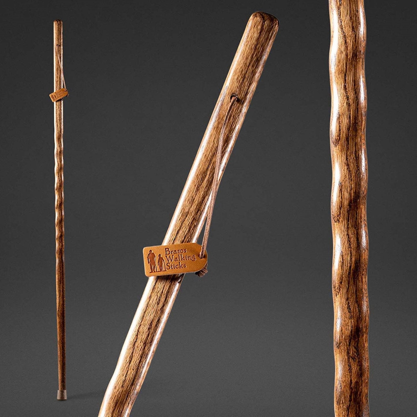 STICK, WALKING WOOD BRAZOS 58 TWISTED OAK HITCHHIKER BRN 58"