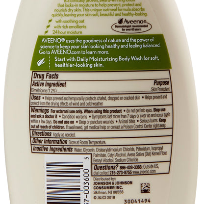LOTION, AVEENO MOISTURE W/PUMP12OZ (12/CS) J&JOTC