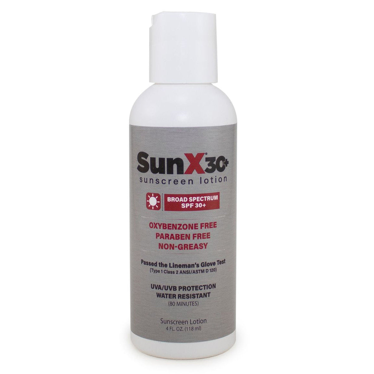 SUNSCREEN, SUN X SPF30+ 4OZ (12/CS)