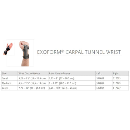 WRIST BRACE, EXOLITE RT MED