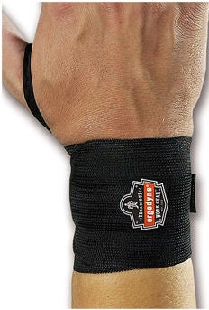 WRIST WRAP, WRAP W/THUMB LOOP BLK SM/MED (6/PK)