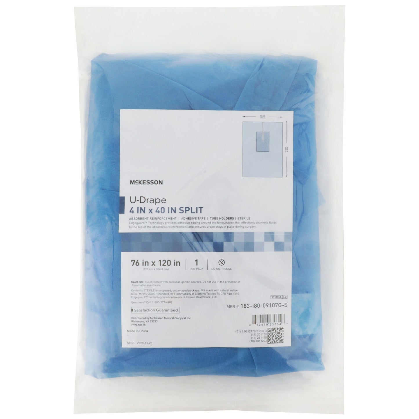 DRAPE, SURGICAL ORTHO W/SPLIT 76"X120" (18/CS)