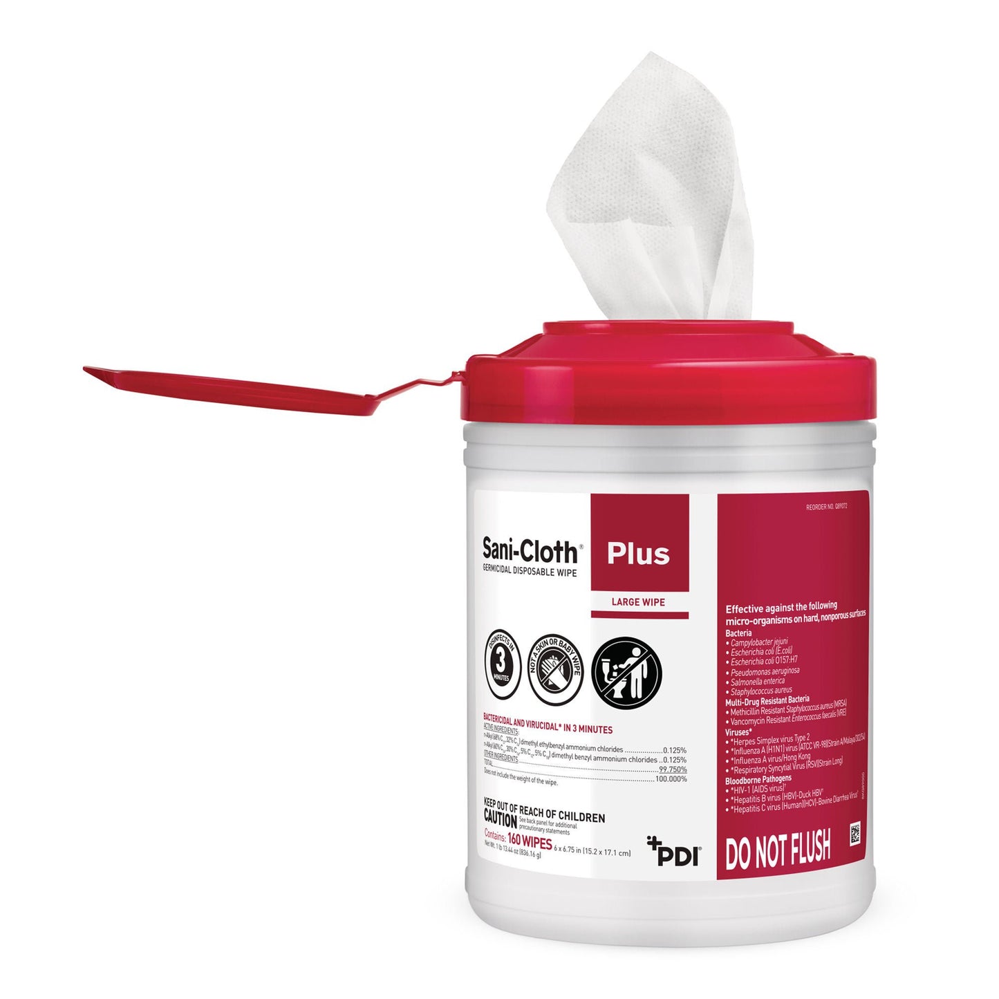 WIPE, SANICLOTH PLUS GERMICIDELG (160/BX 12BX/CS)