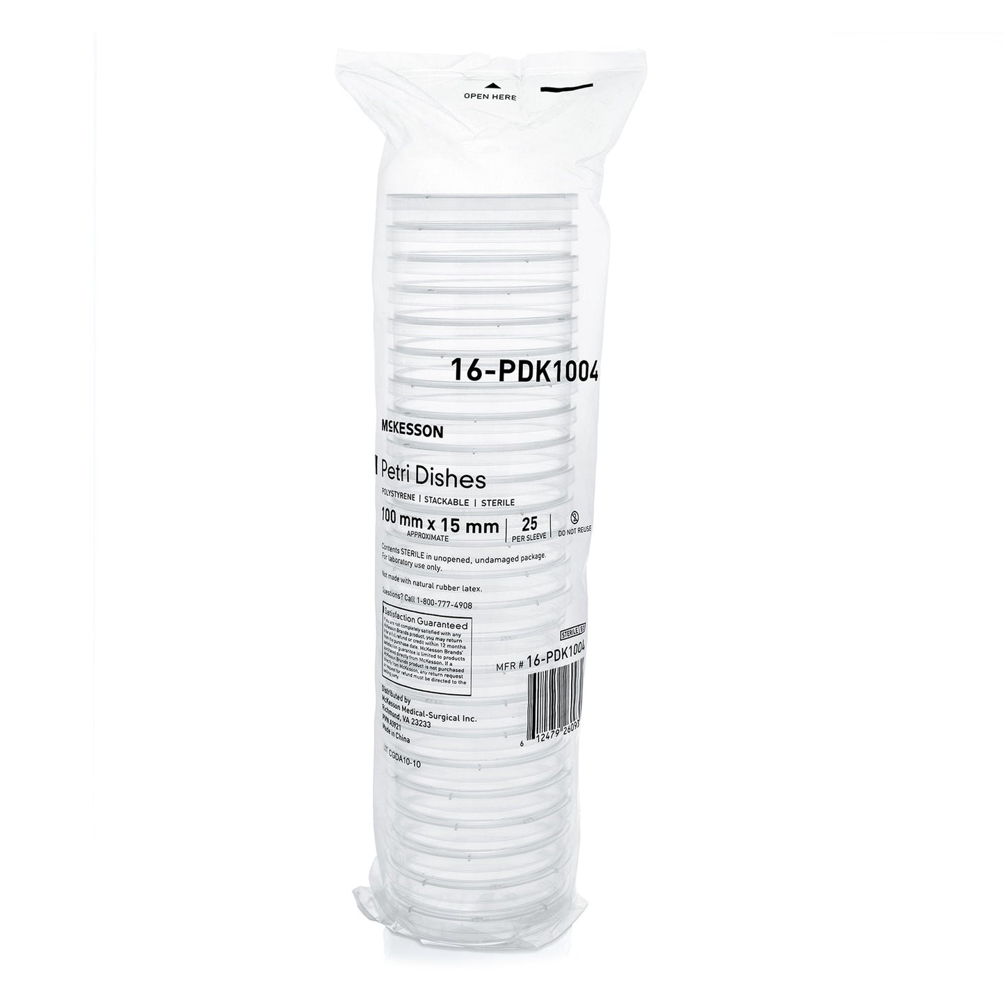 DISH, PETRI STACKABLE POLYSTYRENE 100X15MM (25/SL 20SL/CS)