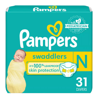 DIAPER, INF PAMPERS SWADDLERS SZ0 (31/PK 4PK/CS)