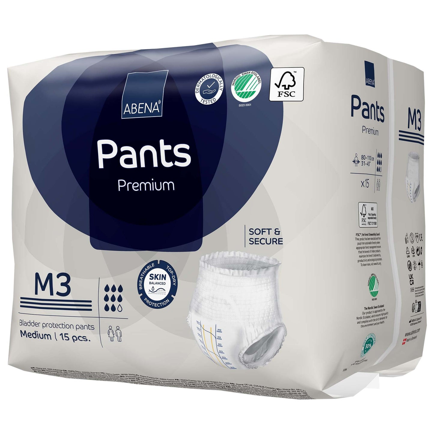 UNDERWEAR, INCONT ABENA PROT PREM M3 MED (15/PK 6PK/CS)