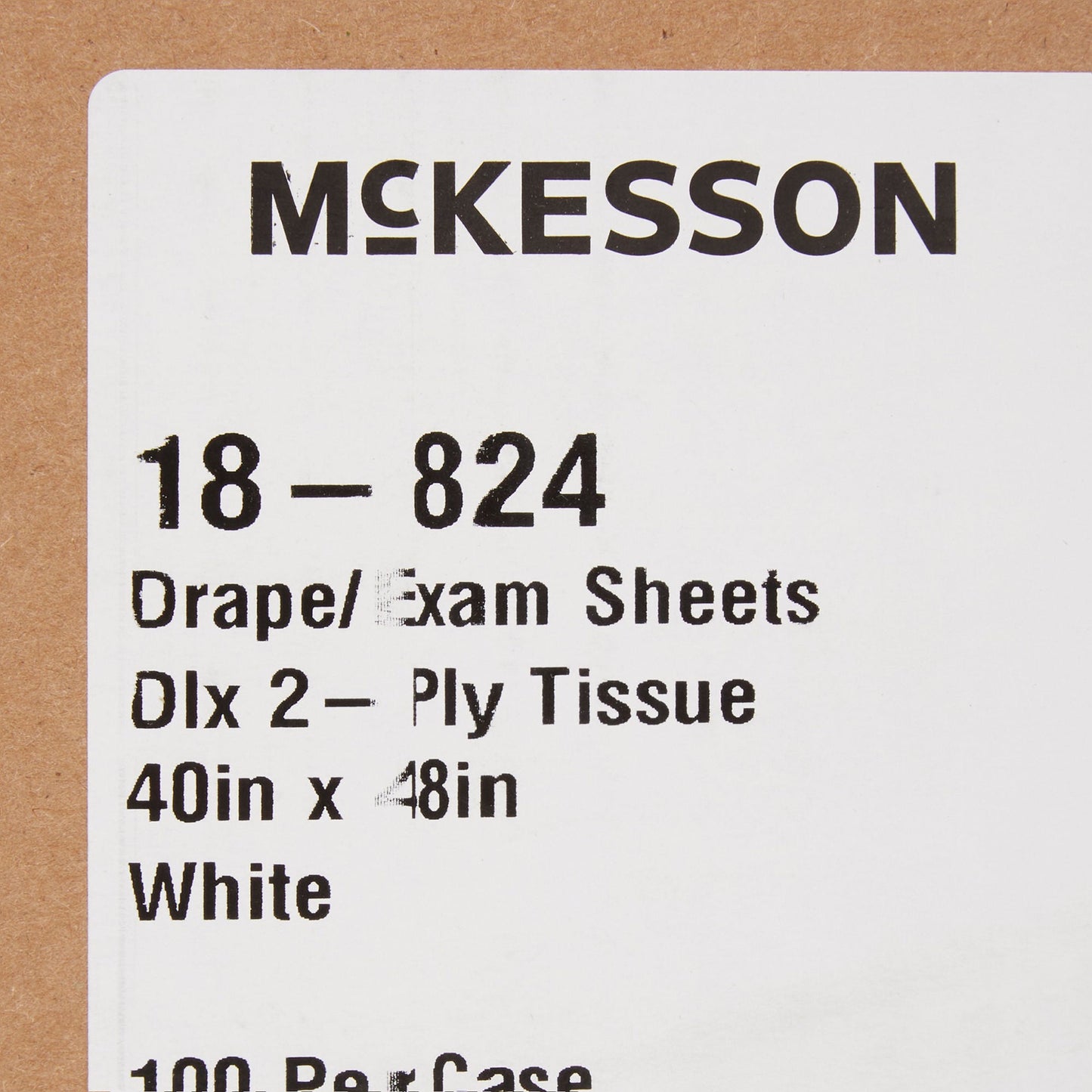SHEET, DRAPE 2PLY WHT 40X48 (100/CS)