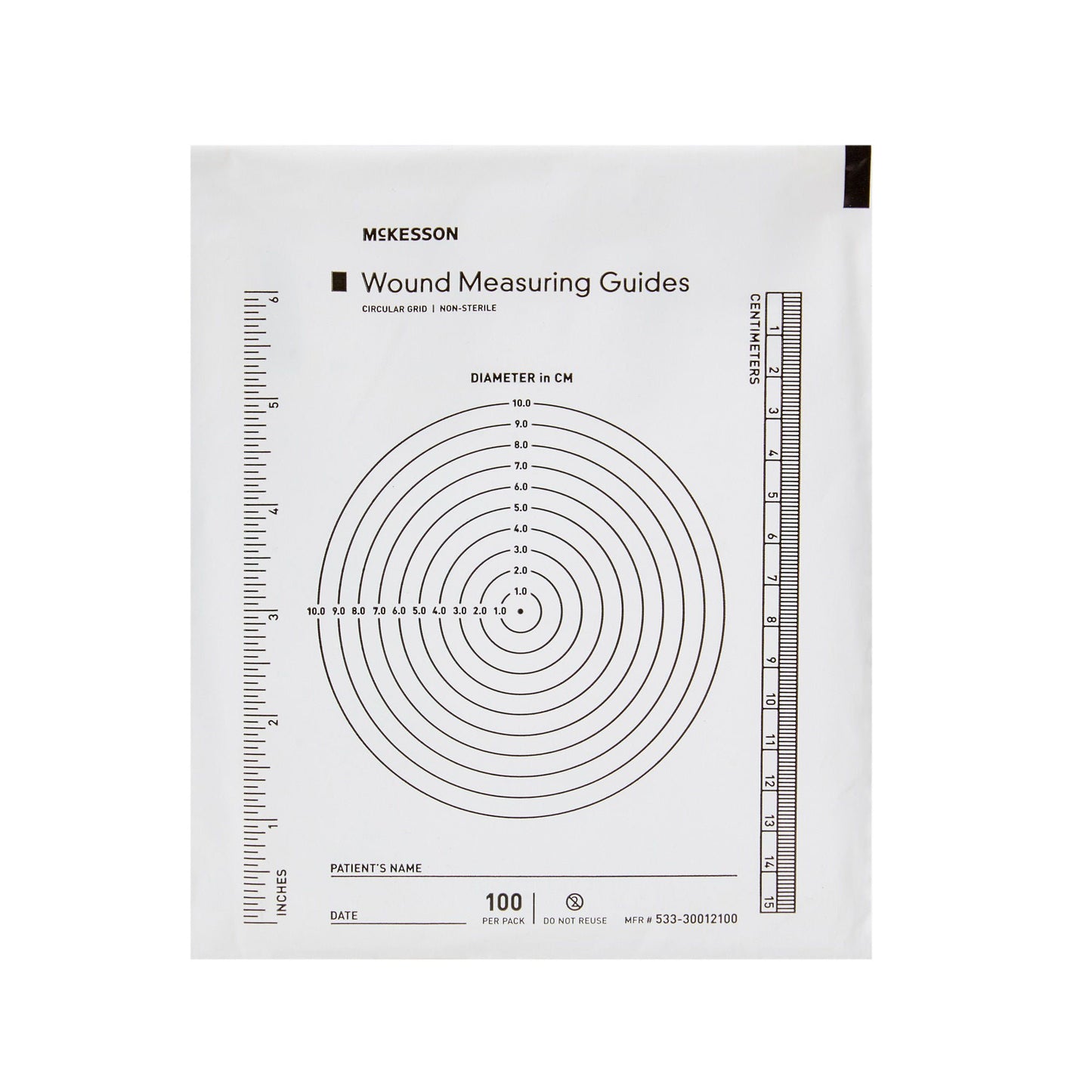 GUIDE, WND MEAS PLAS SHEET CM CIRC SCALE(100/BX 60