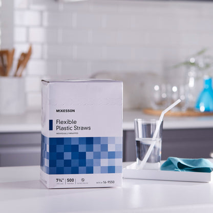 STRAW, PLASTIC FLEX WRAP LF (500/BX 20BX/CS)