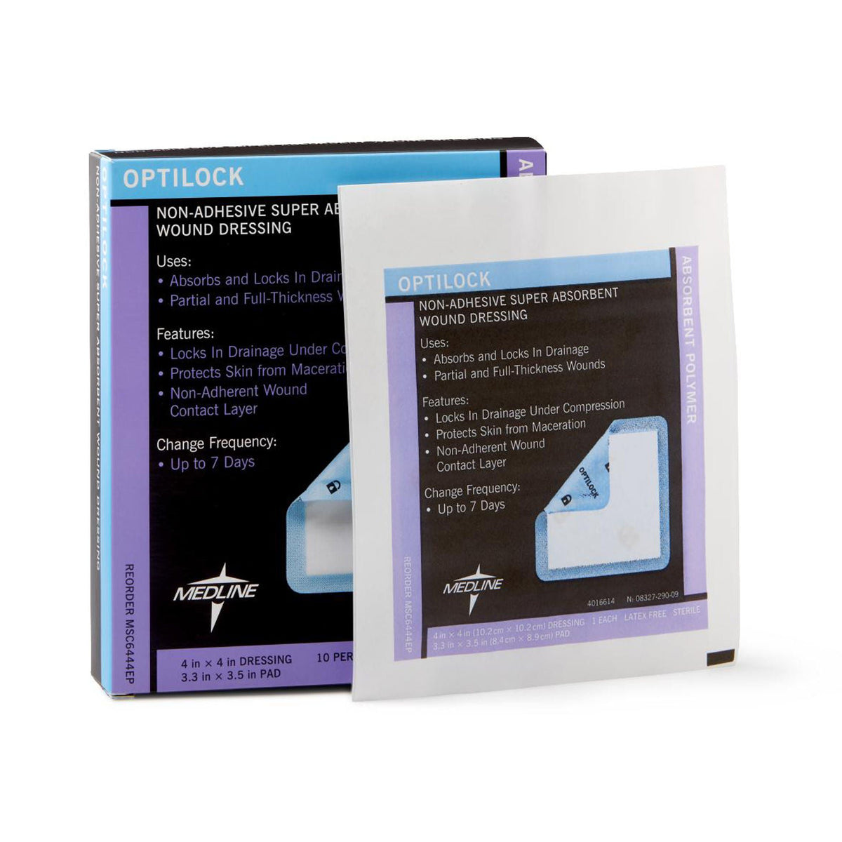 DRESSING, WND OPTILOCK N/ADH 4X4" (10/BX 10BX/CS)