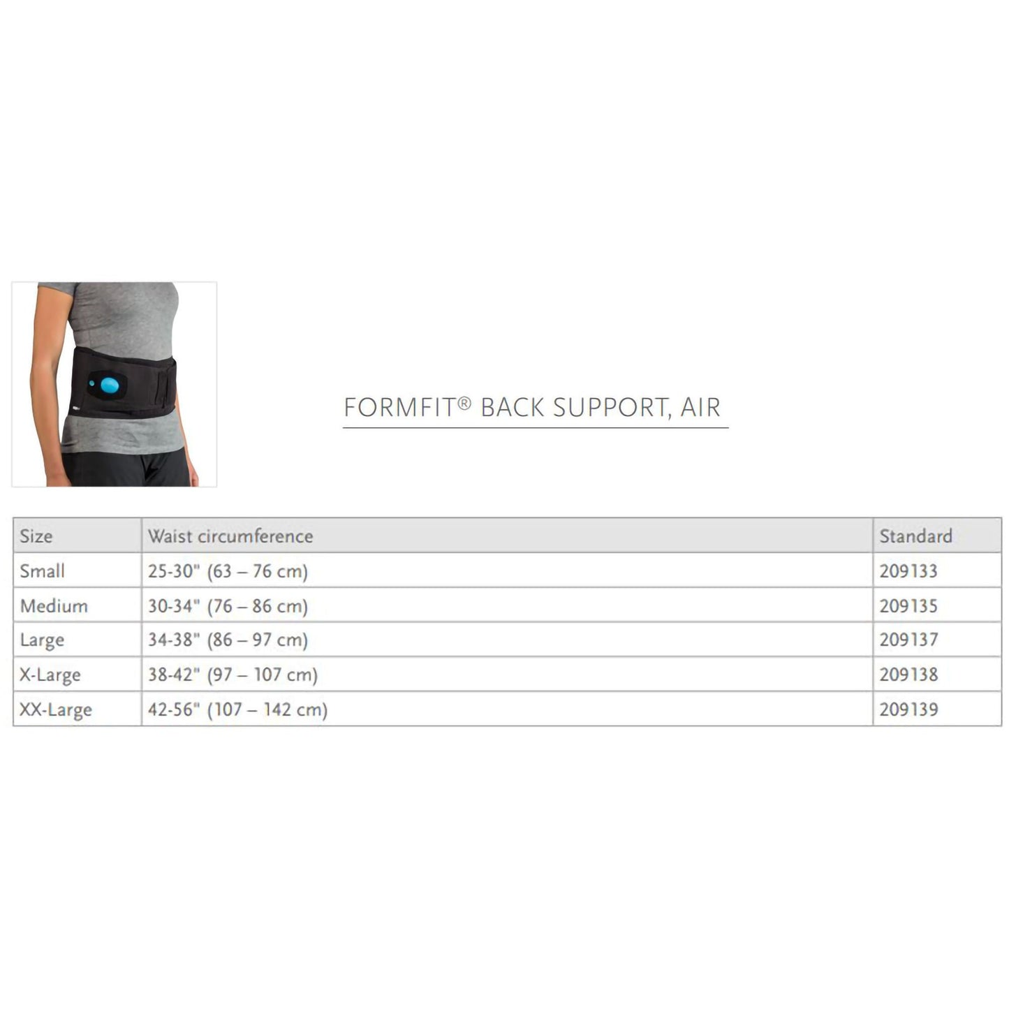 BACK BRACE, AIRFORM INFLATABLE34"-38" LG