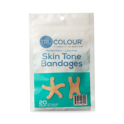 BANDAGE, KNUCKLE ADH TRU-COLOUR BGE ASTD (20/PK 50PK/CS)