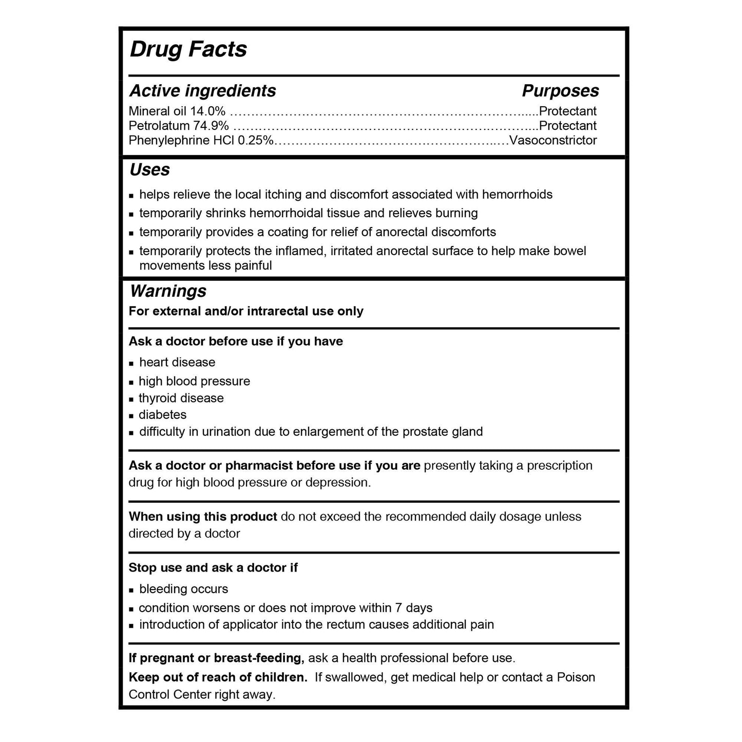 PREPARATION H, OINT HEMORRHOIDAL 0.25%-14% 1OZ