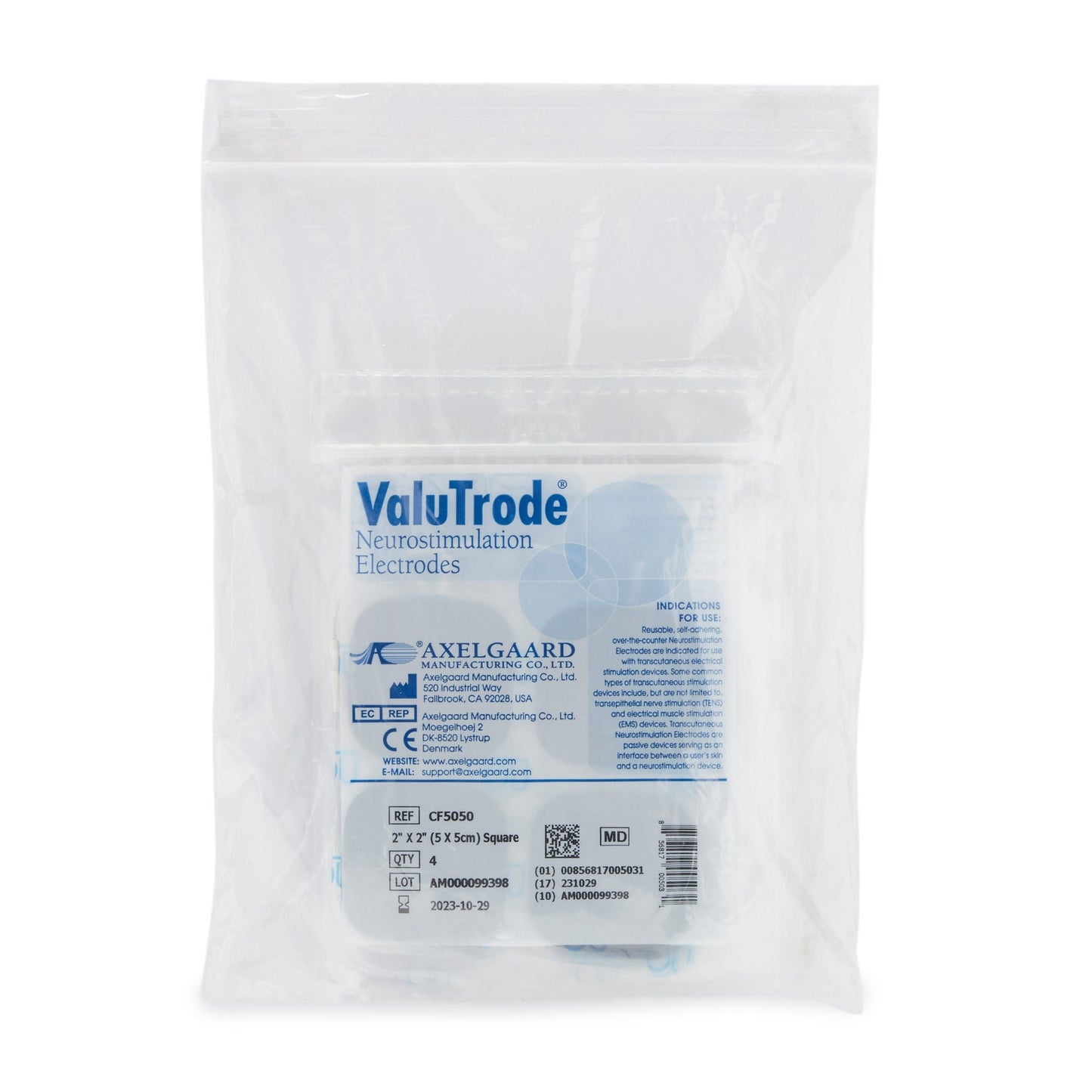 ELECTRODE TENS 2X2 SQ CL 4/BX 10BX/CS CARBON