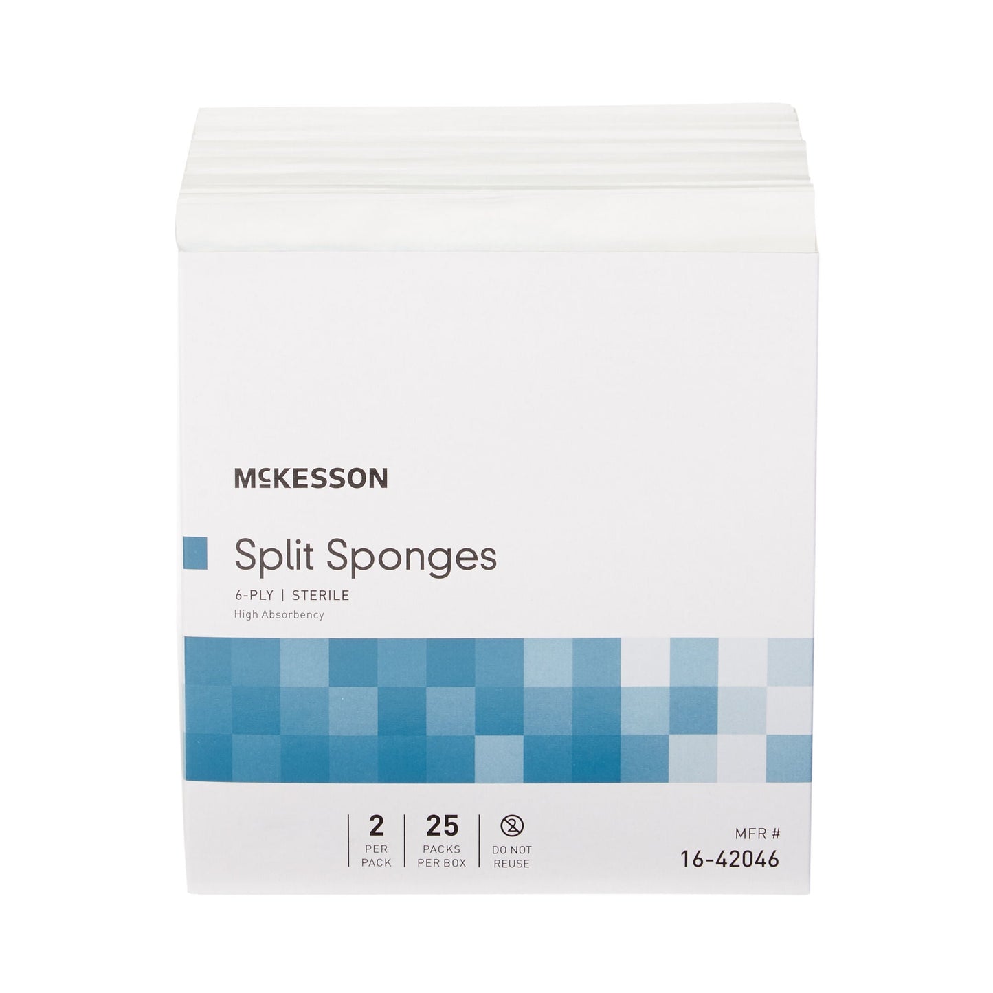 SPONGE, SPLIT HI-ABSRB 4"X4" 6PLY STR (2/PK 25PK/B