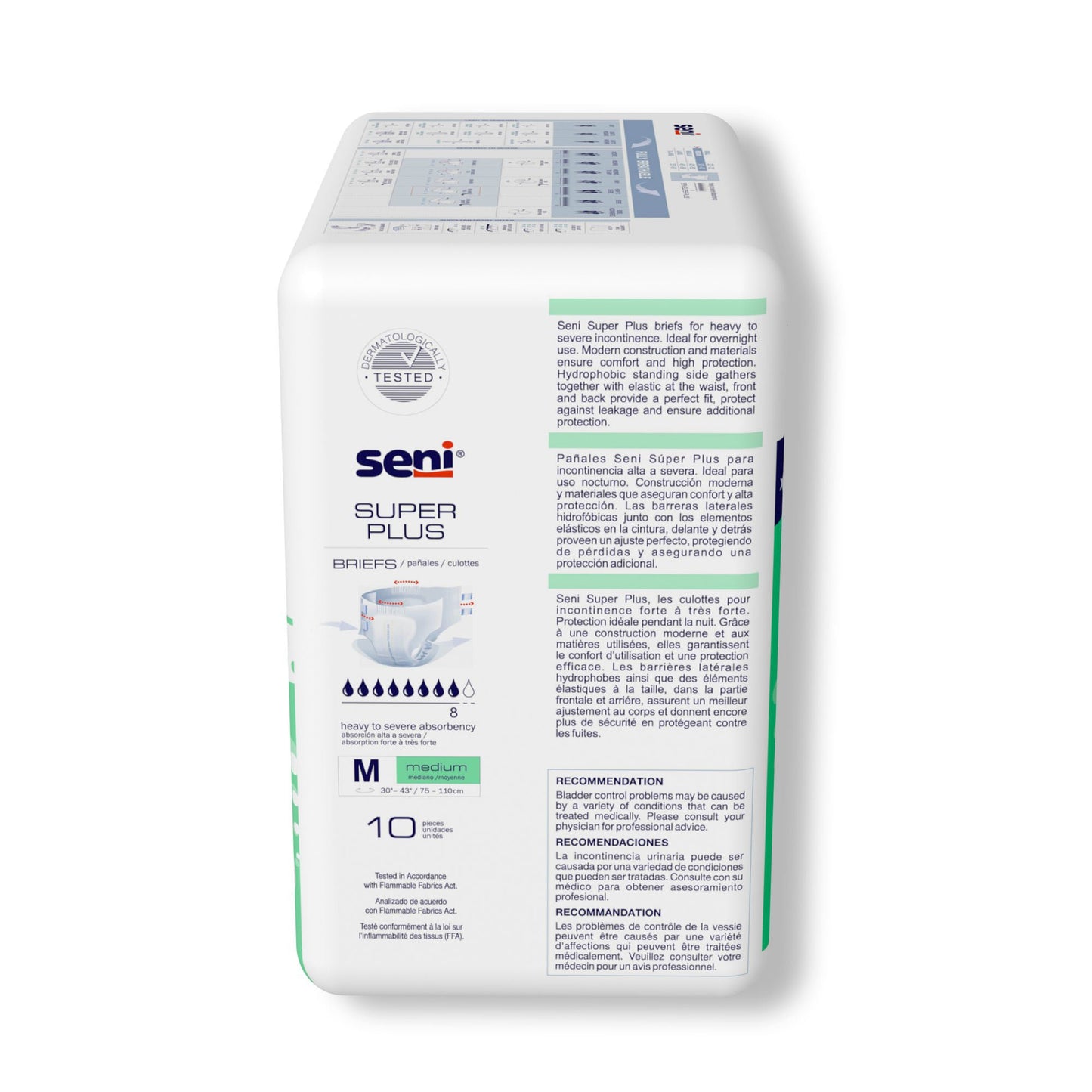 BRIEF, INCONT SENI SUPER PLUS MED 30"-43" (10/PK 4PK/CS)