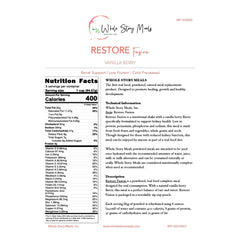 FOOD, POWDERED RESTORE RENAL SUPP VAN/BERRIES 16OZ (30/CS)