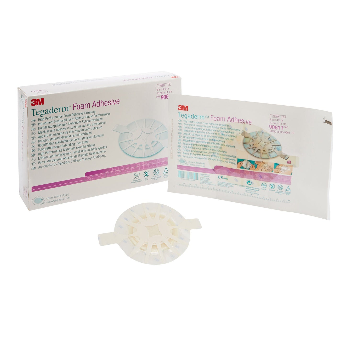 DRESSING, TEGADERM FOAM ADHSV 4"X4.5" (10/BX 4BX/C 3M