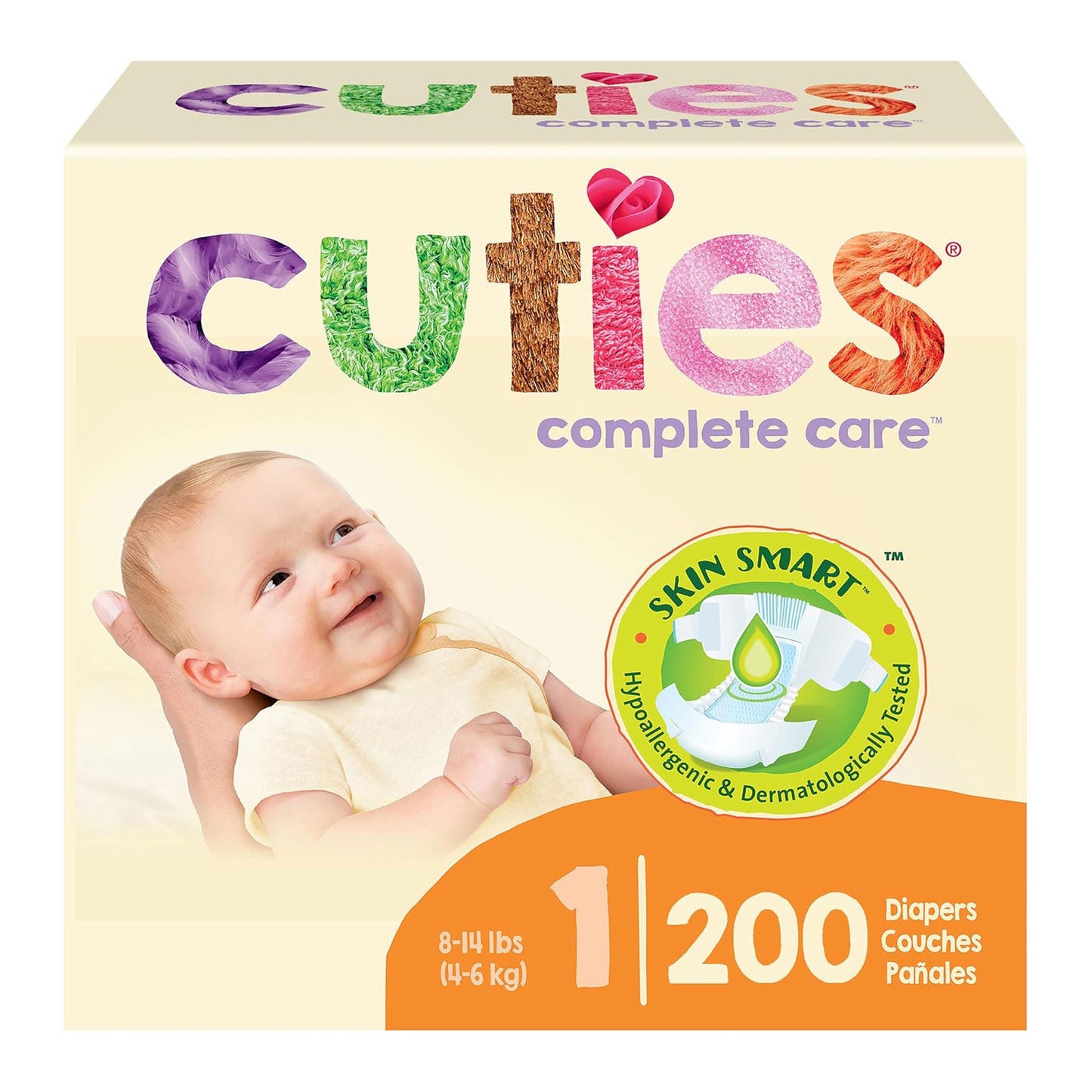 DIAPER, BABY CUTIES 8-14LBS SSZ1 (25/PK 8PK/CS)