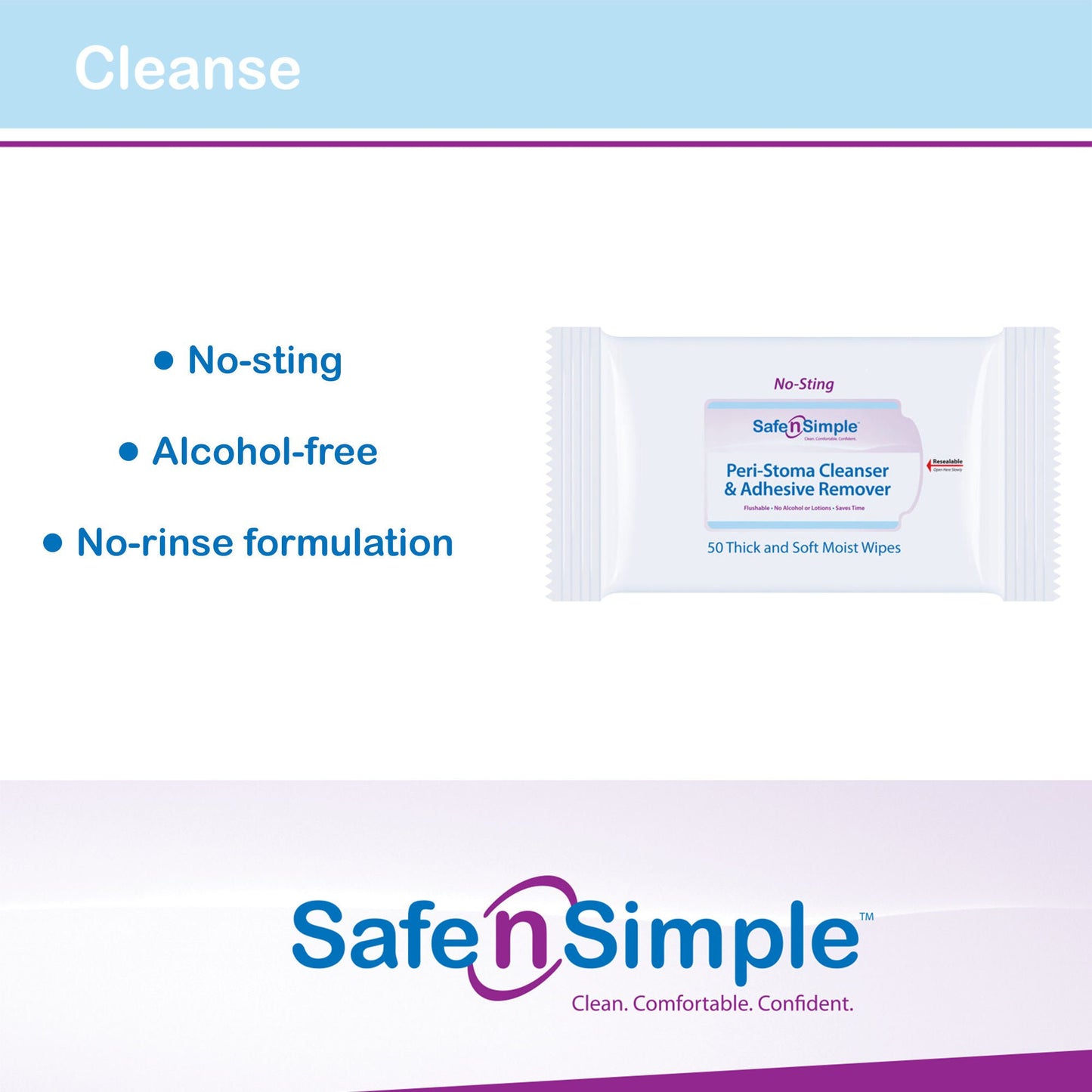 WIPE, ADHSV REMOVER PERI-STOMA(50/PK 12PK/CS)
