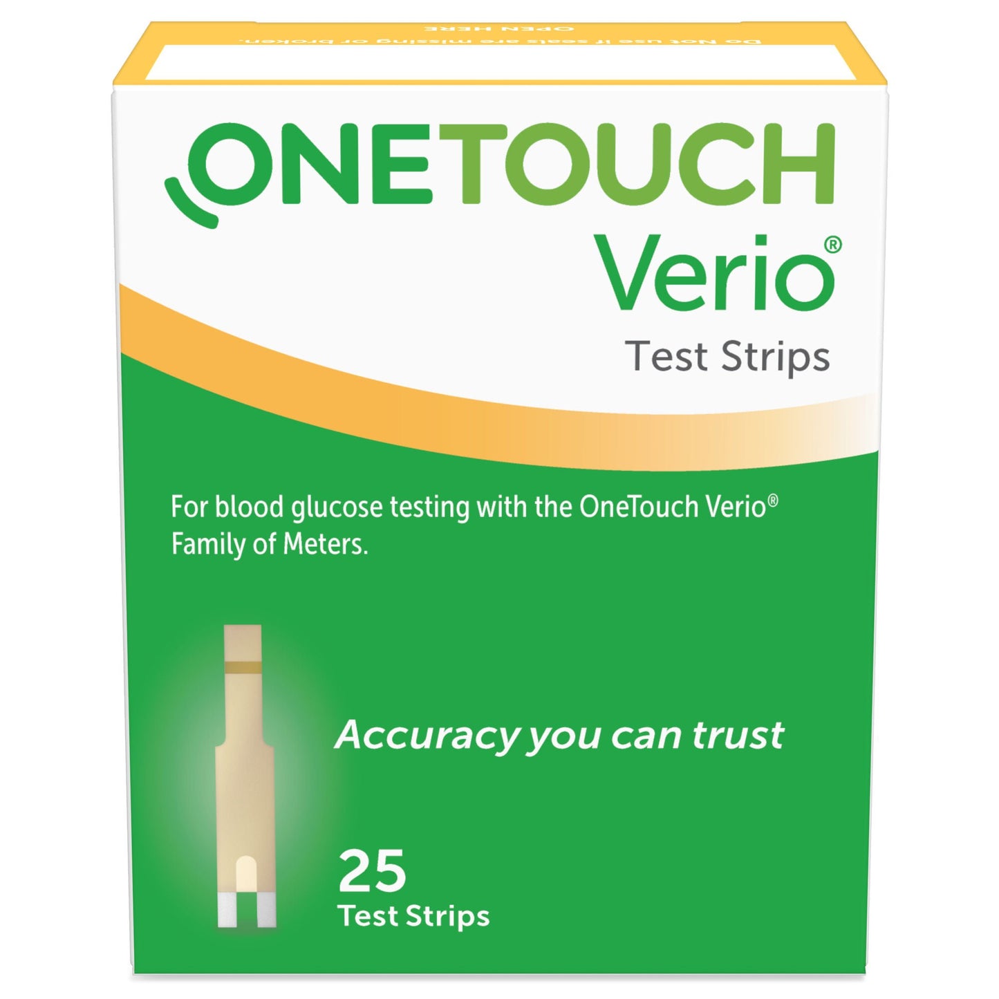 TEST STRIP, BLD GLUC ONETOUCH VERIO (25/BX 24BX/CS)