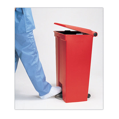 CAN, WASTE RUBBERMAID STEP-ON MOBILE RED 23GL