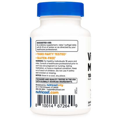 VITAMIN, SGEL K2 MK-7 100MCG (240/BT 12BT/CS)