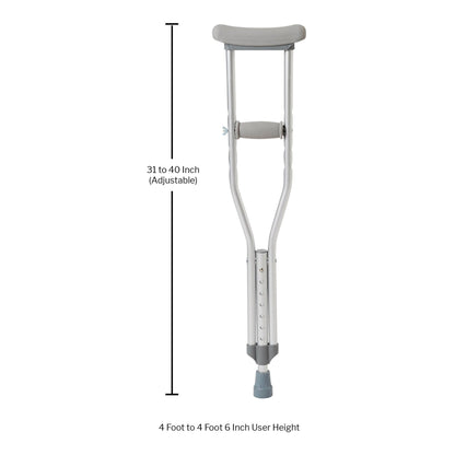 CRUTCH, ALUM PUSH BUTTON ADJ CHLD 175LBS (PR)