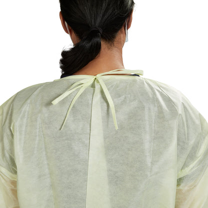 GOWN, ISO AAMI LVL2 NECK/WAISTTIE YLW XLG (10/BG 10BG/CS)
