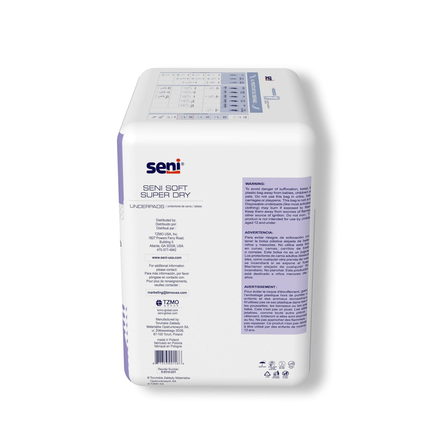 UNDERPAD, SENI SOFT SUPER DRY 23"X35" (15/PK 4PK/CS)