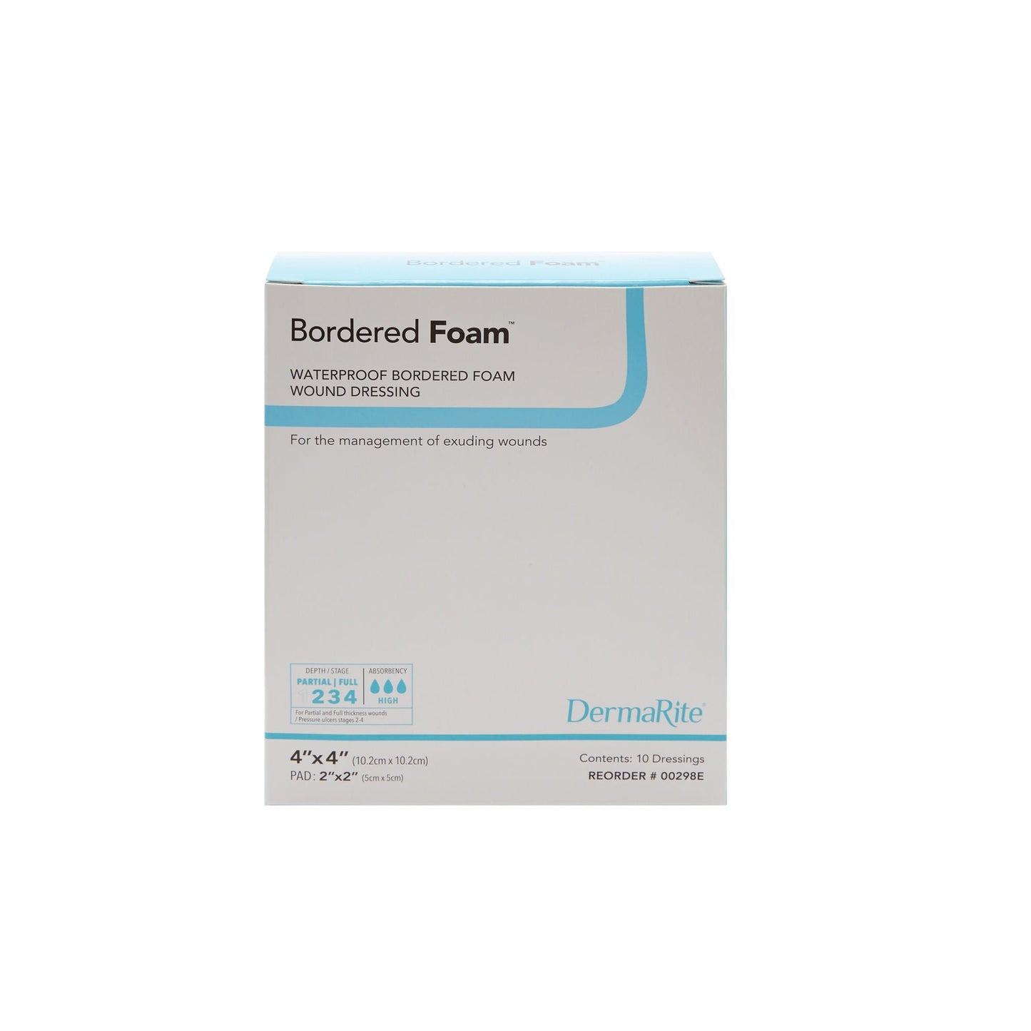 DRESSING, BORDERED FOAM 4X4 (10/BX) DERMRT