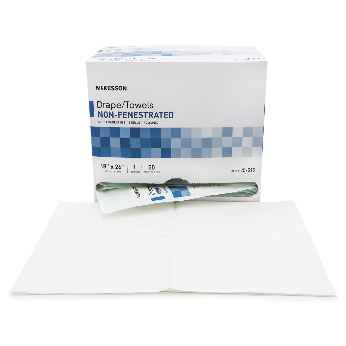 DRAPE, LINED POLY STR WHT NONFEN 18"X26" (50/BX)