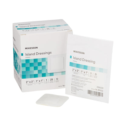 DRESSING, ISLAND BORDER-GAUZE STR LF 2X2" (25/BX 4BX/CS)